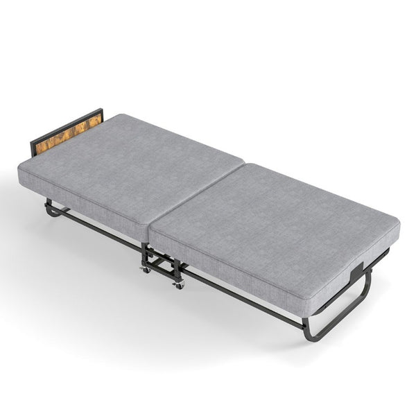 English Elm 78×31 Rollaway Guest Bed with Memory Foam Mattress Headboard and USB Charging Port W6101P525714