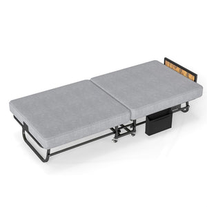 English Elm 78×31 Rollaway Guest Bed with Memory Foam Mattress Headboard and USB Charging Port W6101P525714