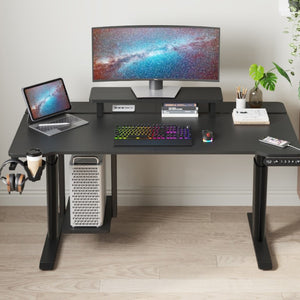 English Elm 63×(24+6 63X(24+6) Black Dual Motor Electric Standing Desk with Splice Board for Home Office W614P502857