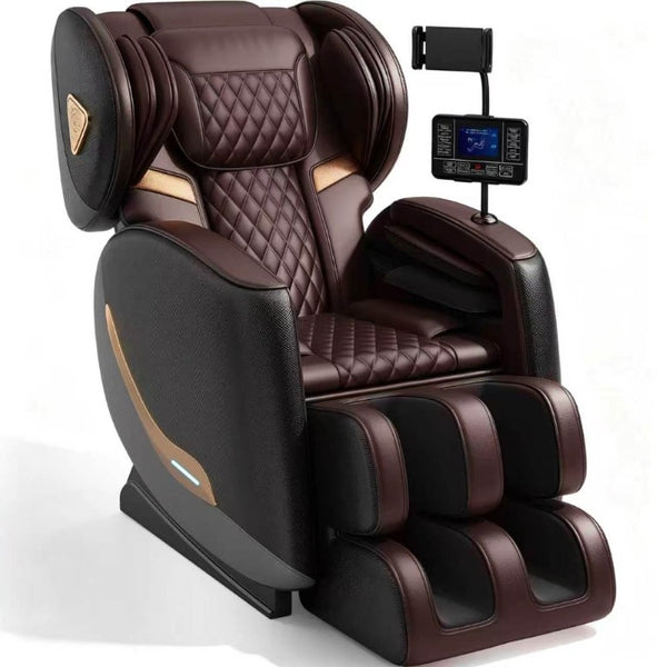 English Elm Massage Chair Zero Gravity Recliner with Airbags Heating Bluetooth and Full Body Rollers W6175P520562