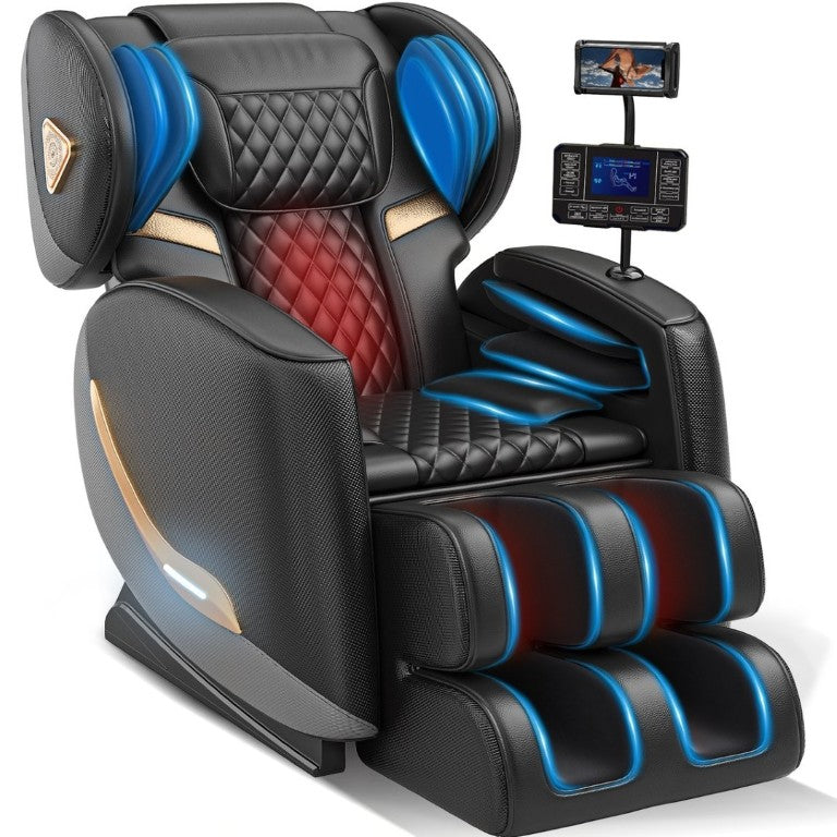 English Elm Massage Chair Zero Gravity Full Body Recliner with Heating Airbags and Bluetooth Speaker W6175P520565