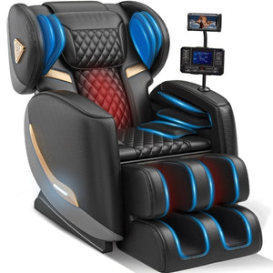 English Elm Massage Chair Zero Gravity Full Body Recliner with Heating Airbags and Bluetooth Speaker W6175P520565
