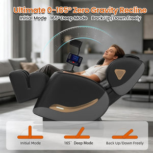English Elm Massage Chair Zero Gravity Full Body Recliner with Heating Airbags and Bluetooth Speaker W6175P520565