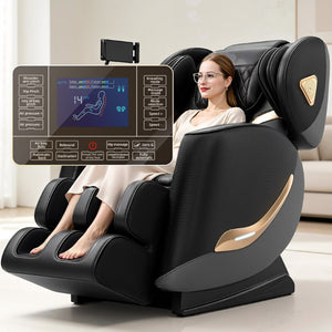 English Elm Upgraded Full Body Massage Recliner Zero Gravity Heated Bluetooth Living Room Chair W6175P561240