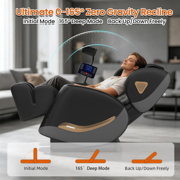 English Elm Upgraded Full Body Massage Recliner Zero Gravity Heated Bluetooth Living Room Chair W6175P561240