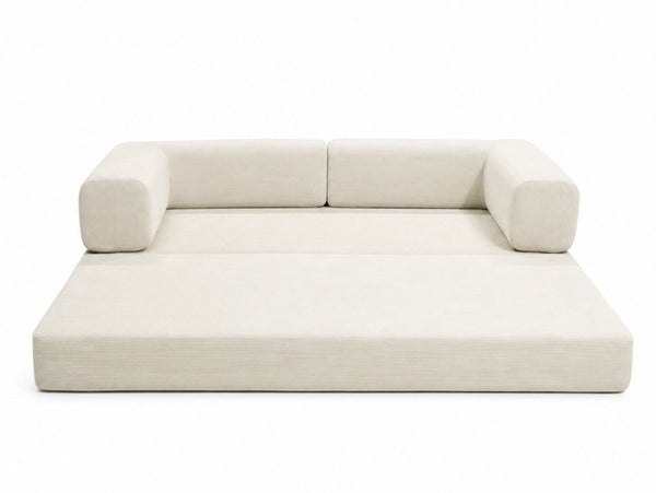 English Elm Compression Corduroy Floor Sofa Bed Modular Convertible for Studio Living Spaces Ancient White W6188P525734