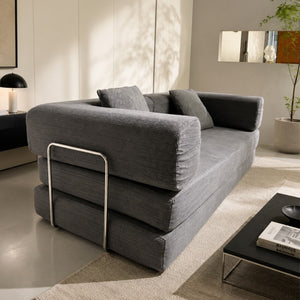 English Elm Compression Corduroy Floor Sofa Bed Modular Convertible for Studio Living Spaces Antique Grey W6188P525742