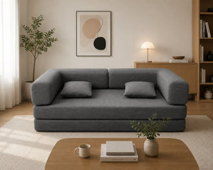 English Elm Compression Corduroy Floor Sofa Bed Modular Convertible for Studio Living Spaces Antique Grey W6188P525742