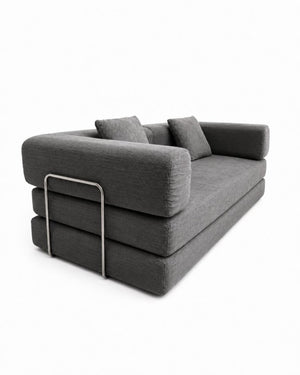 English Elm Compression Corduroy Floor Sofa Bed Modular Convertible for Studio Living Spaces Antique Grey W6188P525742