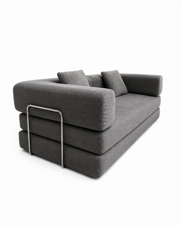 English Elm Compression Corduroy Floor Sofa Bed Modular Convertible for Studio Living Spaces Antique Grey W6188P525742