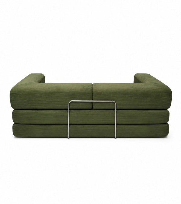 English Elm Compression Corduroy Floor Sofa Bed Modular Convertible for Studio Living Spaces Green W6188P525745