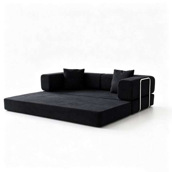 English Elm Compression Corduroy Floor Sofa Bed Modular Convertible for Studio or Guest Room W6188P552719