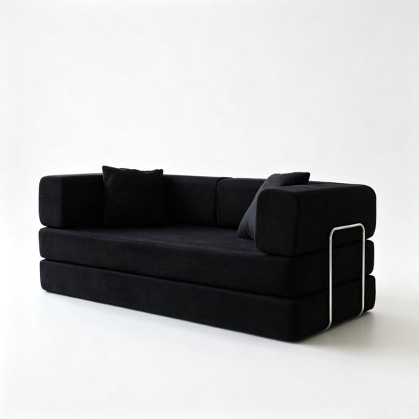 English Elm Compression Corduroy Floor Sofa Bed Modular Convertible for Studio or Guest Room W6188P552719