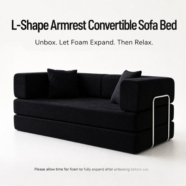 English Elm Compression Corduroy Floor Sofa Bed Modular Convertible for Studio or Guest Room W6188P552719
