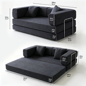 English Elm Double Duty Corduroy Convertible Sofa Bed with Wide Body Sponge Cushioned Seating W6188P552722