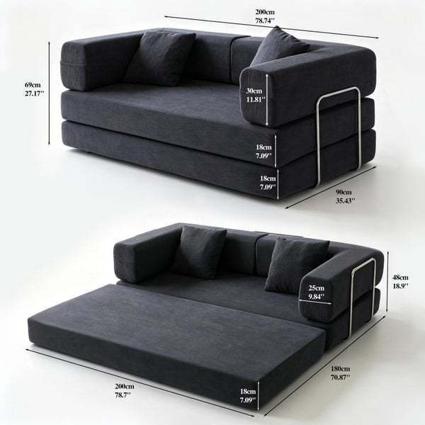 English Elm Double Duty Corduroy Convertible Sofa Bed with Wide Body Sponge Cushioned Seating W6188P552722