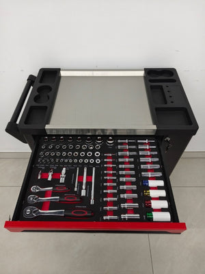 English Elm 7 Drawer Rolling Tool Chest SPCC Steel Cabinet with 258 Piece Set for Garage W6259P532652
