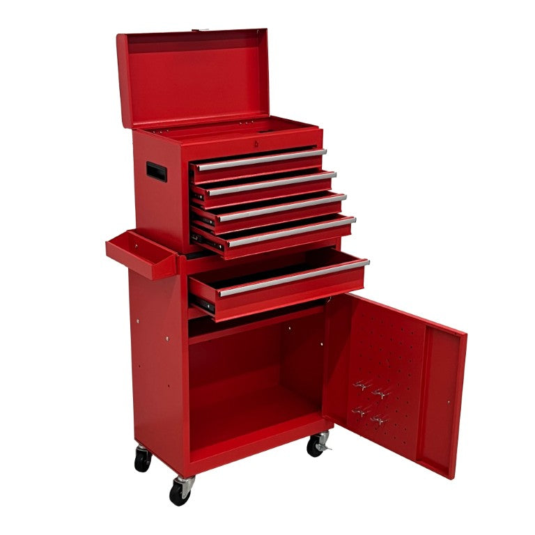 English Elm 5‑Drawer Rolling Steel Tool Cabinet with Locking Casters and Detachable Top Chest W6259P532919