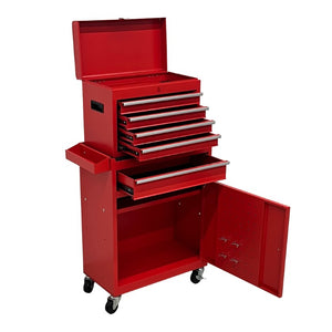 English Elm 5‑Drawer Rolling Steel Tool Cabinet with Locking Casters and Detachable Top Chest W6259P532919