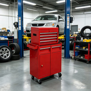 English Elm 5‑Drawer Rolling Steel Tool Cabinet with Locking Casters and Detachable Top Chest W6259P532919