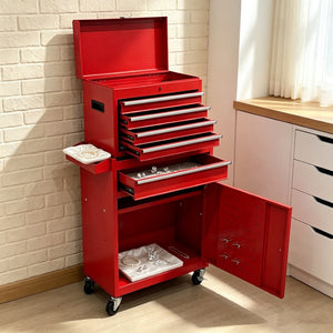English Elm 5‑Drawer Rolling Steel Tool Cabinet with Locking Casters and Detachable Top Chest W6259P532919