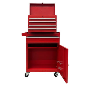 English Elm 5‑Drawer Rolling Steel Tool Cabinet with Locking Casters and Detachable Top Chest W6259P532919