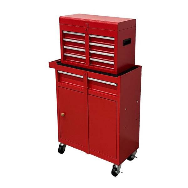 English Elm 5‑Drawer Rolling Steel Tool Cabinet with Locking Casters and Detachable Top Chest W6259P532919