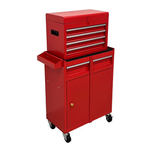English Elm 5‑Drawer Rolling Steel Tool Cabinet with Locking Casters and Detachable Top Chest W6259P532919
