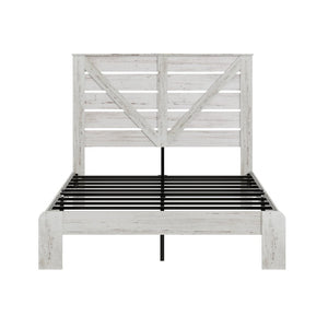 English Elm Queen Platform Bed Tall MDF Headboard Steel Frame Industrial Bedroom No Box Spring W636P272712