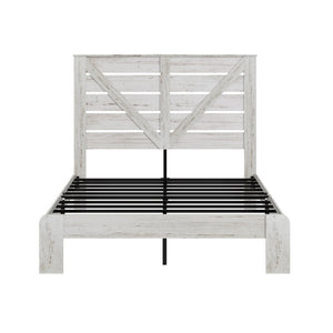 English Elm Queen Platform Bed Tall MDF Headboard Steel Frame Industrial Bedroom No Box Spring W636P272712