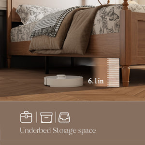 English Elm Full Size Platform Bed Paneled Headboard Engineered Wood Modern Farmhouse Bedroom W636P498318
