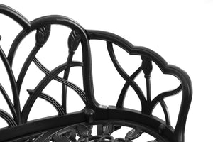 English Elm Cast Aluminum Outdoor Bench with Butterfly Motif Design for Garden Patio Porch W640P250982