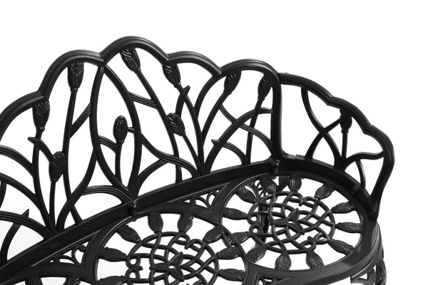 English Elm Cast Aluminum Outdoor Bench with Butterfly Motif Design for Garden Patio Porch W640P250982