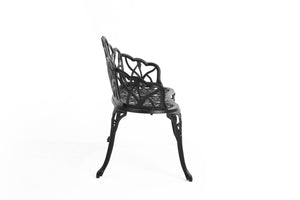 English Elm Cast Aluminum Outdoor Bench with Butterfly Motif Design for Garden Patio Porch W640P250982