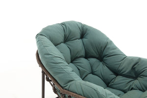 English Elm Outdoor Wicker Egg Rocking Chair Oversized Synthetic Rattan Porch Lounge Seat W640P360267