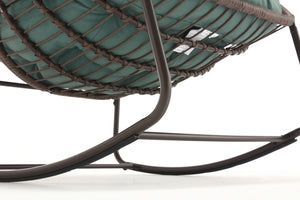 English Elm Outdoor Wicker Egg Rocking Chair Oversized Synthetic Rattan Porch Lounge Seat W640P360267