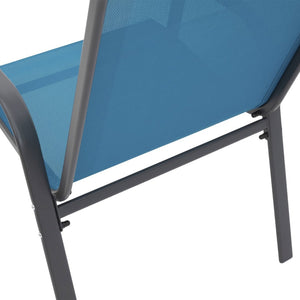 English Elm 4 Piece Stackable Outdoor Patio Chairs Textilene Mesh Steel Frame High Back Armrest Set W640P416108