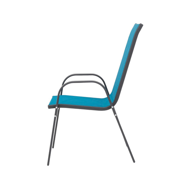 English Elm 4 Piece Stackable Outdoor Patio Chairs Textilene Mesh Steel Frame High Back Armrest Set W640P416108