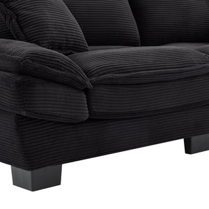 English Elm Corduroy Upholstered Sleeper Loveseat with Deep Foam Seat and Two Accent Pillows W676P184130