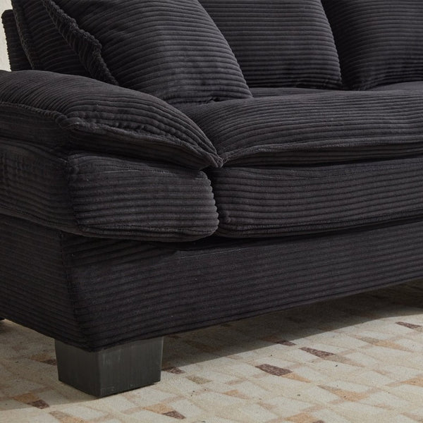 English Elm Corduroy Upholstered Sleeper Loveseat with Deep Foam Seat and Two Accent Pillows W676P184130