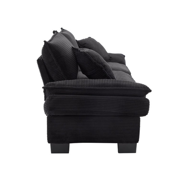 English Elm Corduroy Upholstered Sleeper Loveseat with Deep Foam Seat and Two Accent Pillows W676P184130
