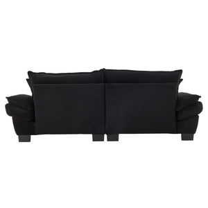 English Elm Corduroy Upholstered Sleeper Loveseat with Deep Foam Seat and Two Accent Pillows W676P184130