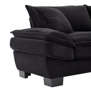 English Elm Corduroy Upholstered Sleeper Loveseat with Deep Foam Seat and Two Accent Pillows W676P184130