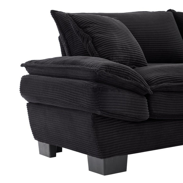 English Elm Corduroy Upholstered Sleeper Loveseat with Deep Foam Seat and Two Accent Pillows W676P184130