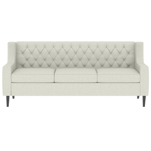 English Elm 78.75 Inch Button Tufted Three Seat Mid Century Sofa with Birch Legs for Any Room W680P188556