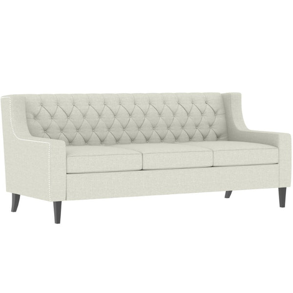 English Elm 78.75 Inch Button Tufted Three Seat Mid Century Sofa with Birch Legs for Any Room W680P188556