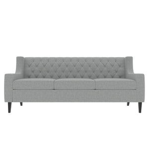 English Elm 78.75 Inch Mid Century Modern 3 Seater Sofa with Button Tufted Back and Birch Legs W680P188561