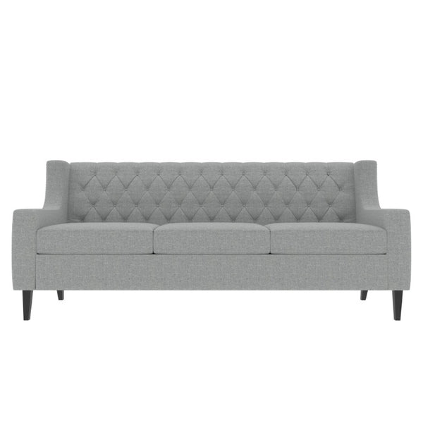English Elm 78.75 Inch Mid Century Modern 3 Seater Sofa with Button Tufted Back and Birch Legs W680P188561