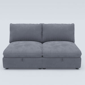 English Elm Modular Sectional Sofa with Hidden Storage and Breathable Fabric for Living Rooms Gray 2PCS W680P401779
