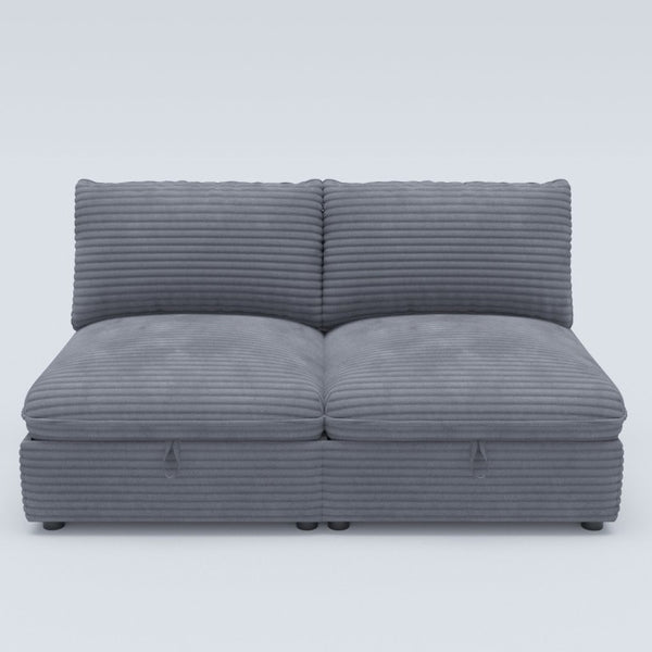 English Elm Modular Sectional Sofa with Hidden Storage and Breathable Fabric for Living Rooms Gray 2PCS W680P401779